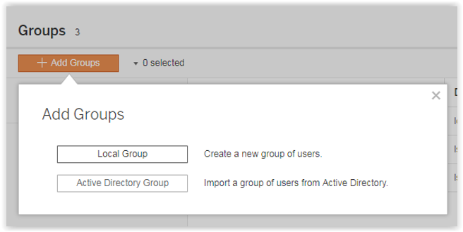 adding group using tableau server
