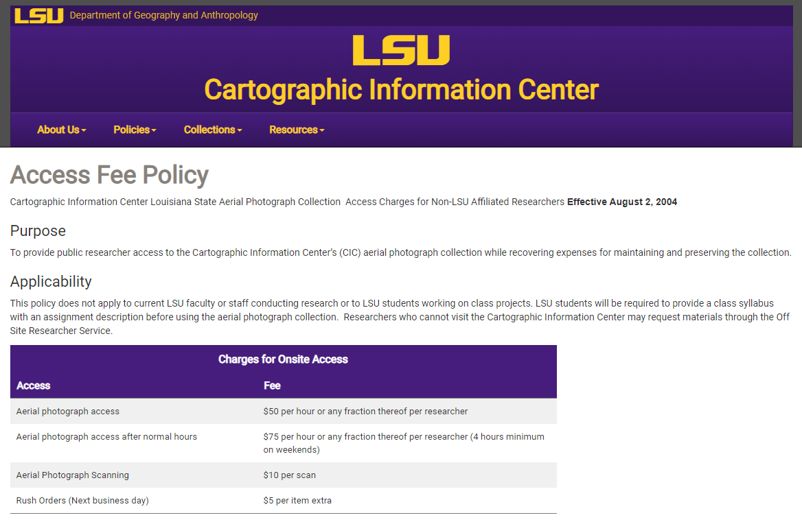 access fee Policy