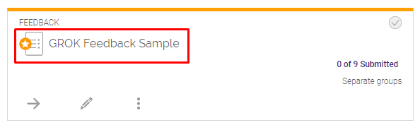 GROK example feedback activity in course view