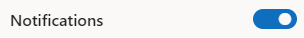 MSOffice notifications toggle switch