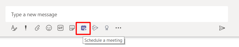 Schedule a meeting button below chat box