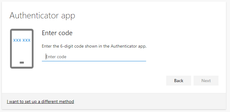 you will be asked for the current 6 digit code displayed on your app