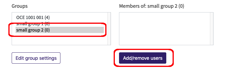 add and remove users button