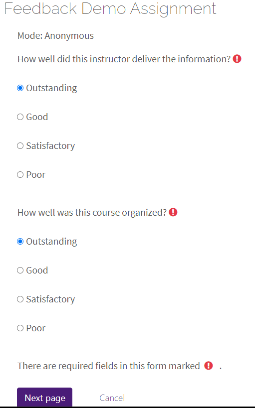 Feedback Questions