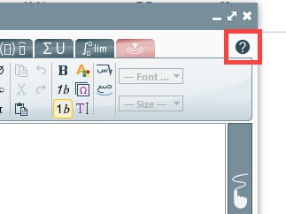 MathType help question mark icon