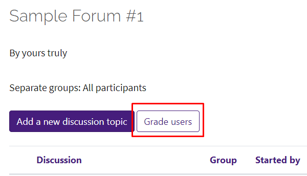 Grade users button