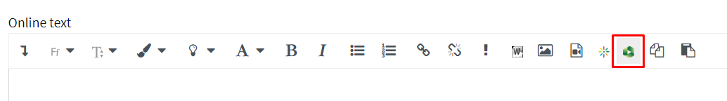 Panopto icon in assignment submission text editor