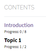 Moodle course contents