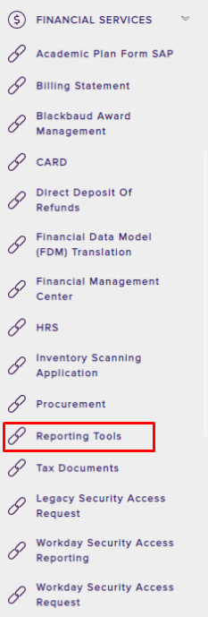 Reporting Tools link
