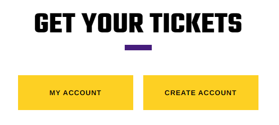 my account button and create account button to get tickets