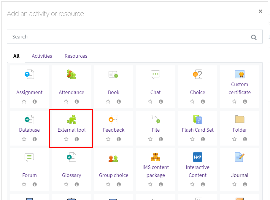 External tools option