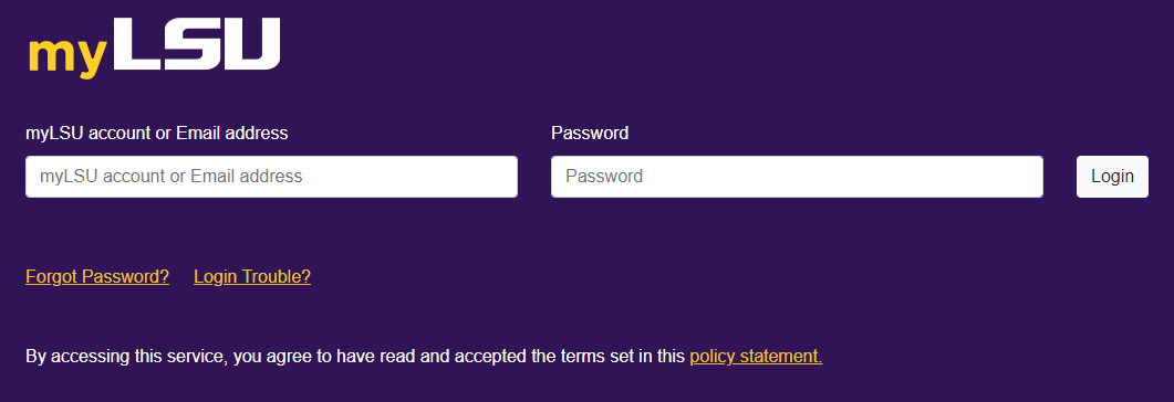 my LSU login window