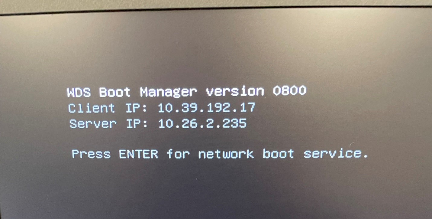 Boot Manager version screen