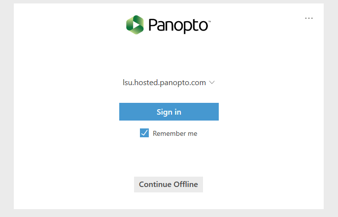 panopto sign in app page