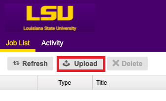 Upload print job highlighted