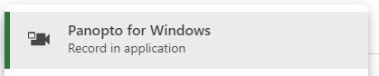 Panopto for Windows selection