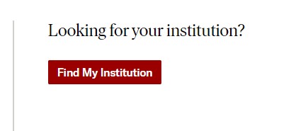 Login via institution option on JSTOR homepage