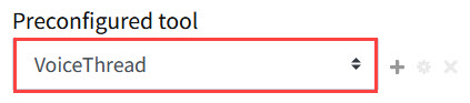 VoiceThread selected in external tool settings