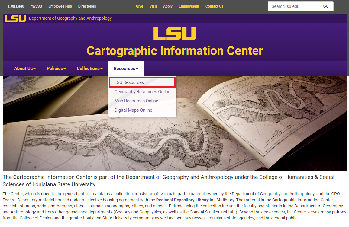 LSU CIC LSU Resources selection under tab