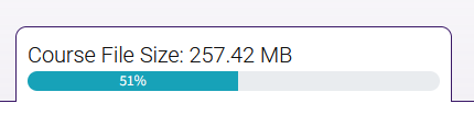 Course File Size Tool at 51% usage - caution advised.