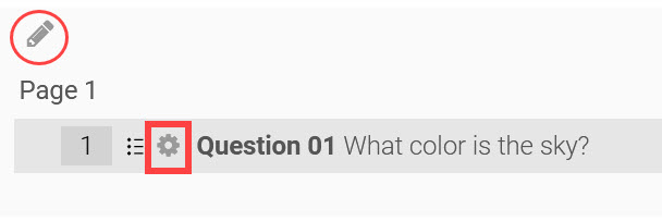 Edit question inside quiz