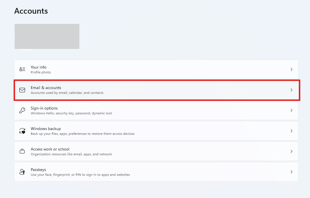 accounts screen with Sign in with a microsoft account instead highlighted.