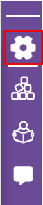 Sidebar with admin gear highlighted
