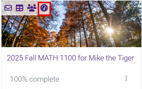 Course Tools icon on the course card on My Courses