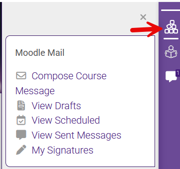 Moodle Mail block in sidebar, student view