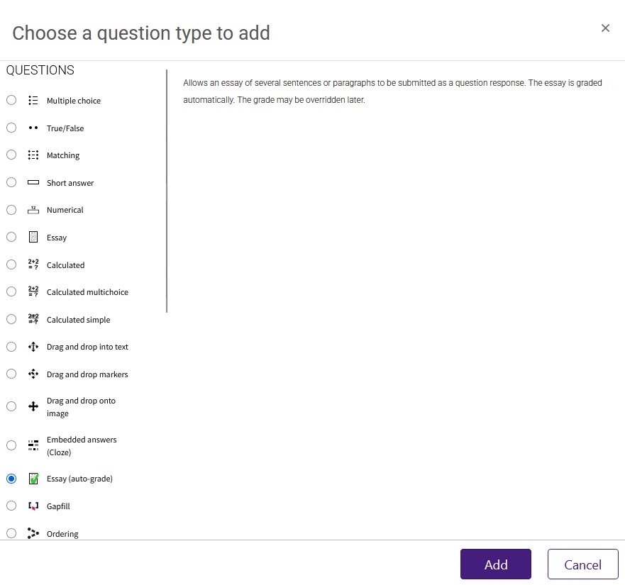 Add a new question to question bank